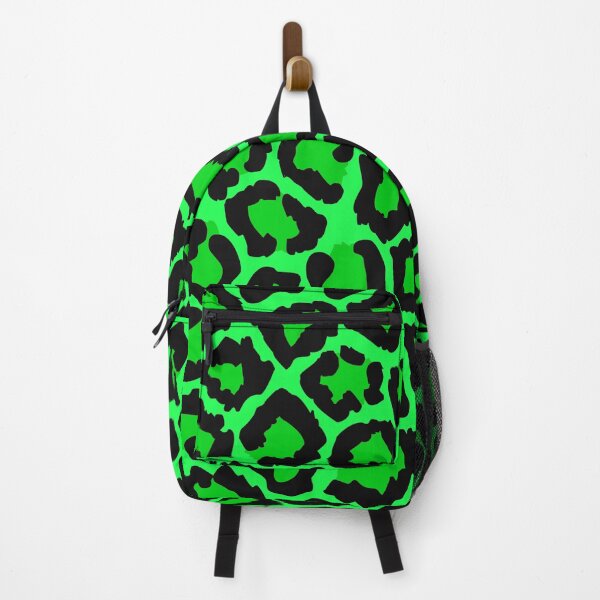 Item preview, Black Fluorescent Green Snow Leopard spotted fur Animal Africa Pattern designed and sold by funnytshirtemp.