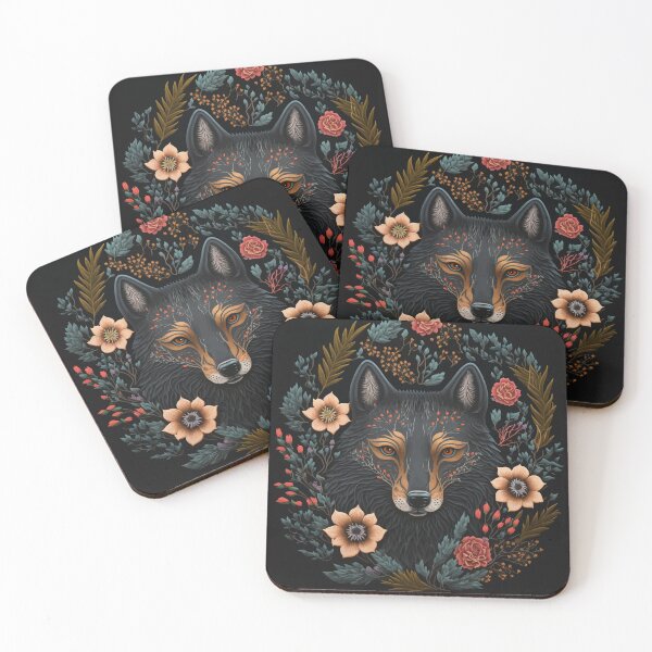 Item preview, Magical wolf Folk culture art designed and sold by Visual-wallart.
