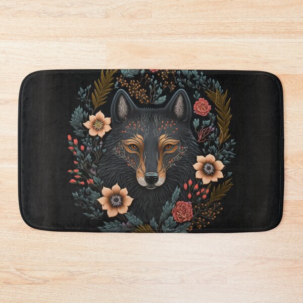 Item preview, Magical wolf Folk culture art designed and sold by Visual-wallart.