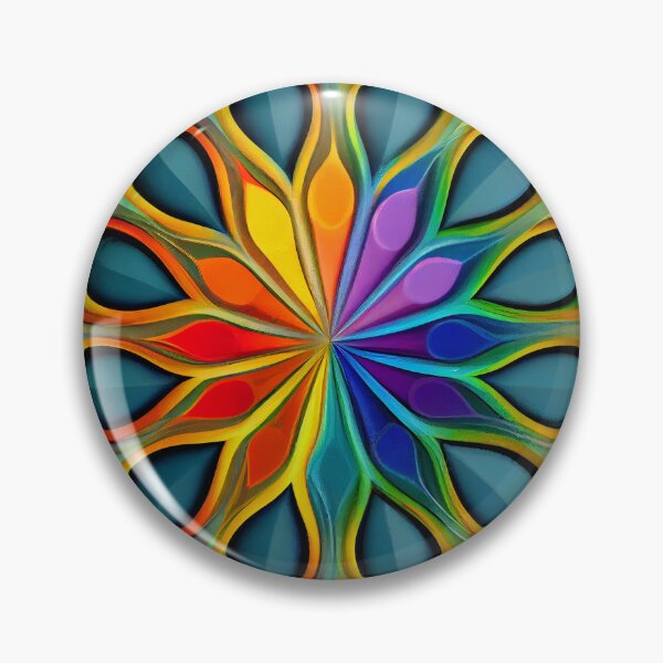 Artikelvorschau, Circular Rainbow Intense Triangular Hollywood Regency Pattern Digital Painting entworfen und verkauft von CodeAndColors.