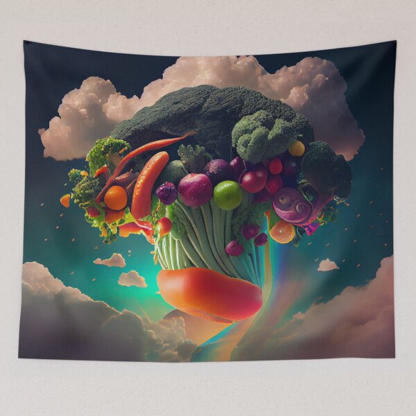 Item preview, The Veggie-Filled Sky Digital Painting designed and sold by CodeAndColors.