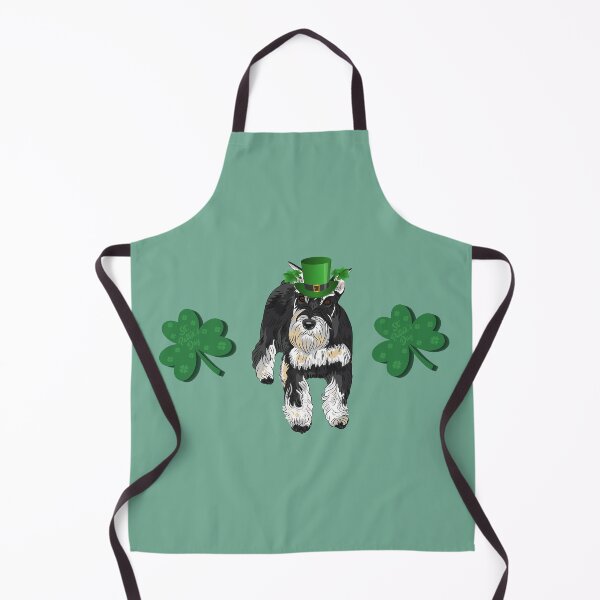 Item preview, Black and Silver Miniature Schnauzer with Shamrock and Saint Patrick's Day Theme designed and sold by SeasonalDogs.