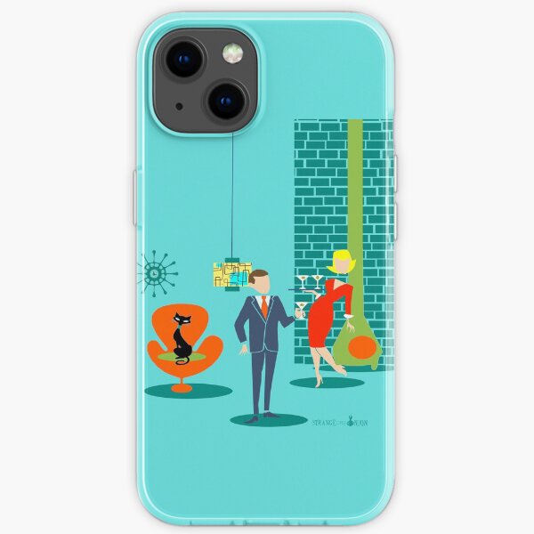 Retro Space Age Cartoon Couple iPhone Soft Case