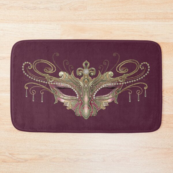 Item preview, Pink and gold Venetian half mask by Maxine Gadd  designed and sold by Maxine Gadd.