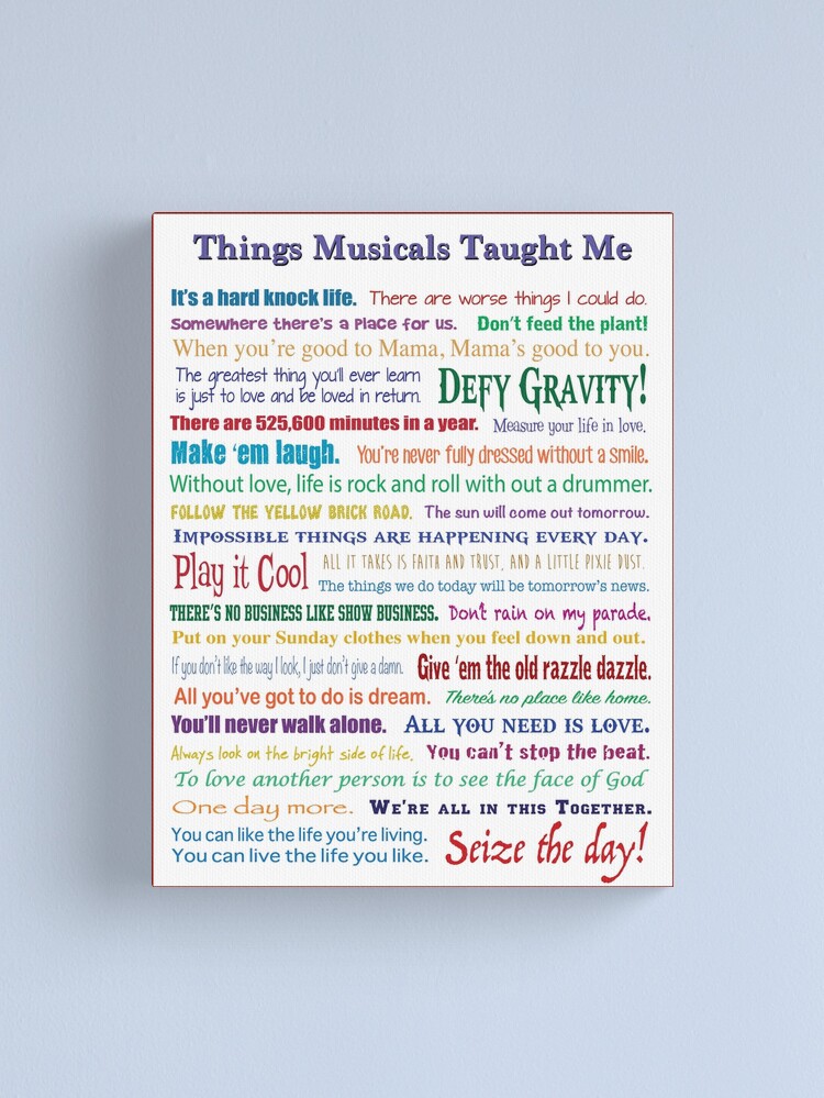 Thumbnail 2 of 3, Canvas Print, Things Musicals Taught Me designed and sold by Stacie Forest.