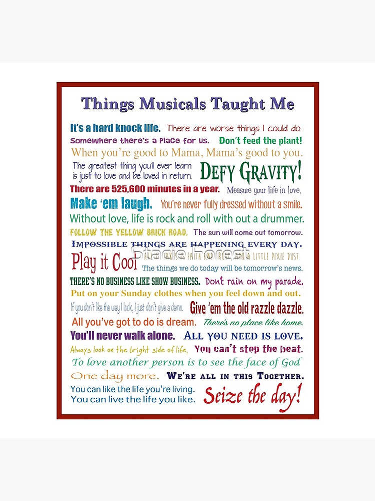 Things Musicals Taught Me by sforest