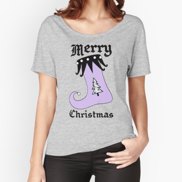 Pastel Goth | Creepy Stocking | Christmas Tree with Eyeball Ornaments Relaxed Fit T-Shirt