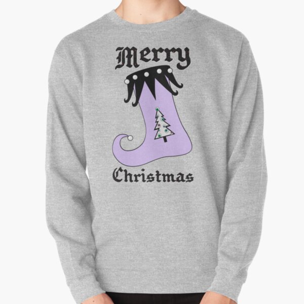 Pastel Goth | Creepy Stocking | Christmas Tree with Eyeball Ornaments Pullover Sweatshirt