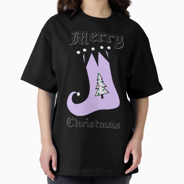 Pastel Goth | Creepy Stocking | Christmas Tree with Eyeball Ornaments Oversized T-Shirt