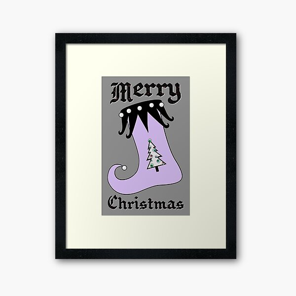 Pastel Goth | Creepy Stocking | Christmas Tree with Eyeball Ornaments Framed Art Print