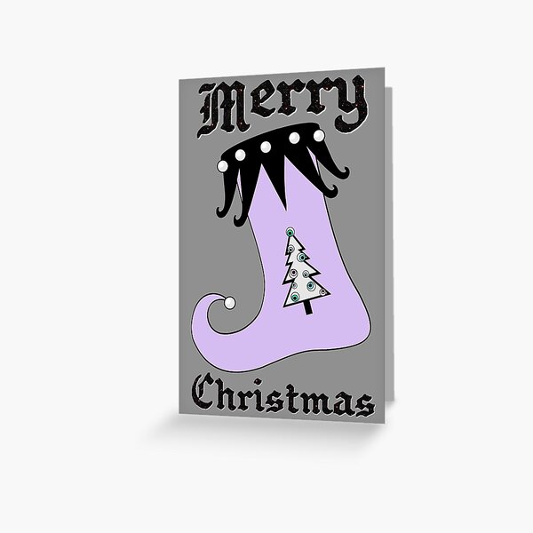 Pastel Goth | Creepy Stocking | Christmas Tree with Eyeball Ornaments Greeting Card