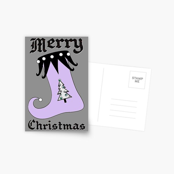 Pastel Goth | Creepy Stocking | Christmas Tree with Eyeball Ornaments Postcard