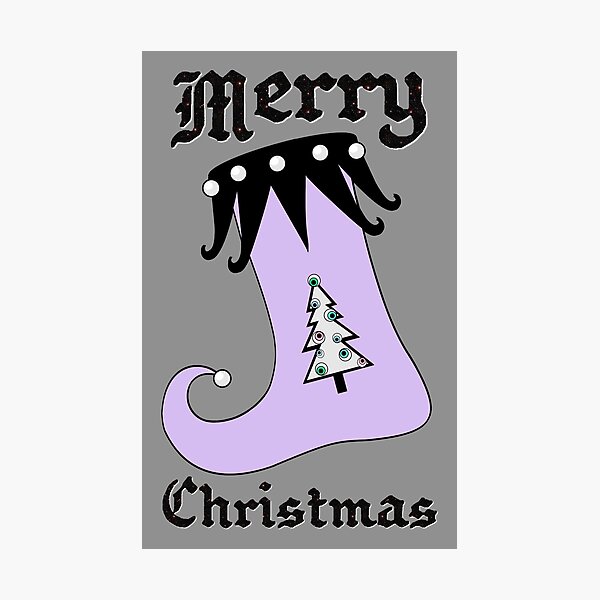 Pastel Goth | Creepy Stocking | Christmas Tree with Eyeball Ornaments Photographic Print