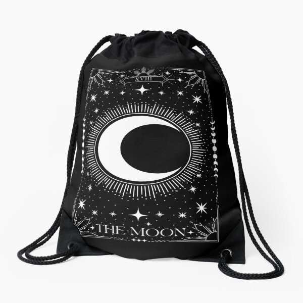Item preview, The Moon - Tarot Card (Black & White Version) designed and sold by wolfandbird.