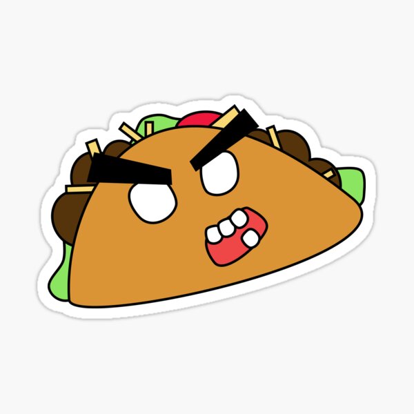 angry zombie taco Sticker