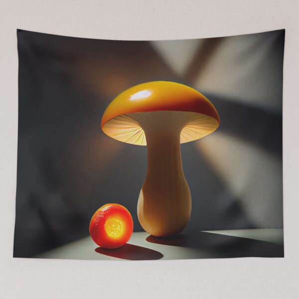 Aperçu de l'œuvre Kumquat in a Sunbeam Under a Mushroom Digital Painting créée et vendue par CodeAndColors.