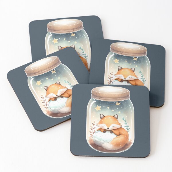Item preview, Cute fox in a jar designed and sold by Johnelh.