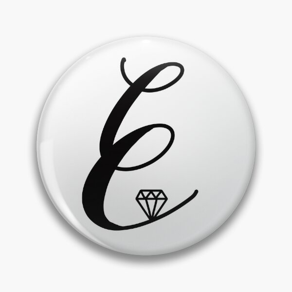 Item preview, E Diamond hand drawn character Pin Buttons Decoration Sticker designed and sold by khulisara246.