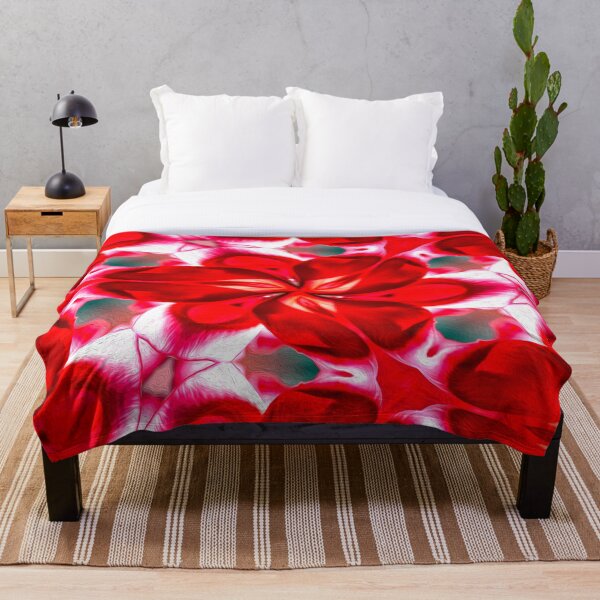 Item preview, Red Flower Plumeria Pattern designed and sold by Patternflower.
