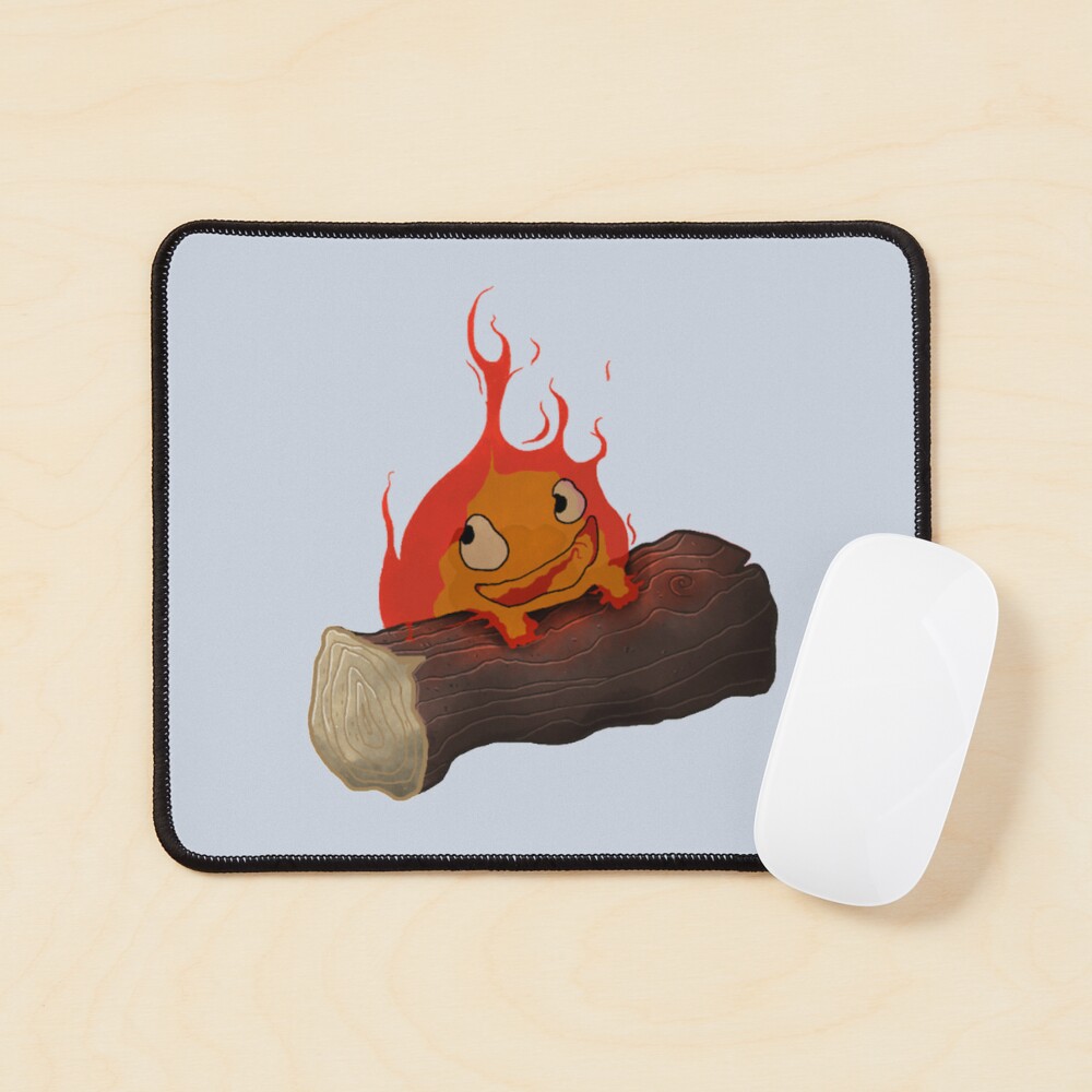 Calcifer Hanging from a Log, Howl's Moving Castle Sticker, Studio Ghibli  Sticker