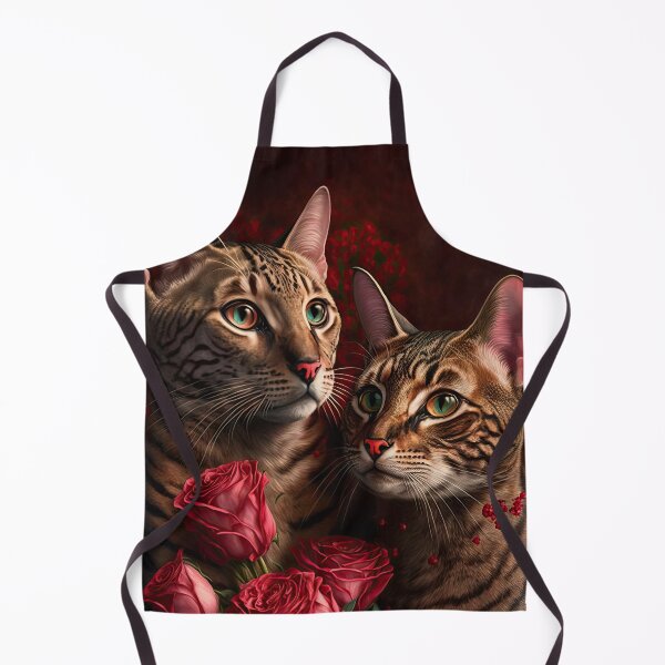 Item preview, Valentines Bengal Cats with hearts and roses 4 designed and sold by idreamaboutcats.