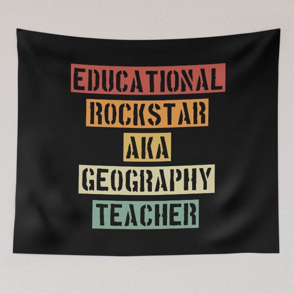Item preview, Educational Rockstar Aka Teacher - Retro Geography Teacher designed and sold by NewDayDesigns.