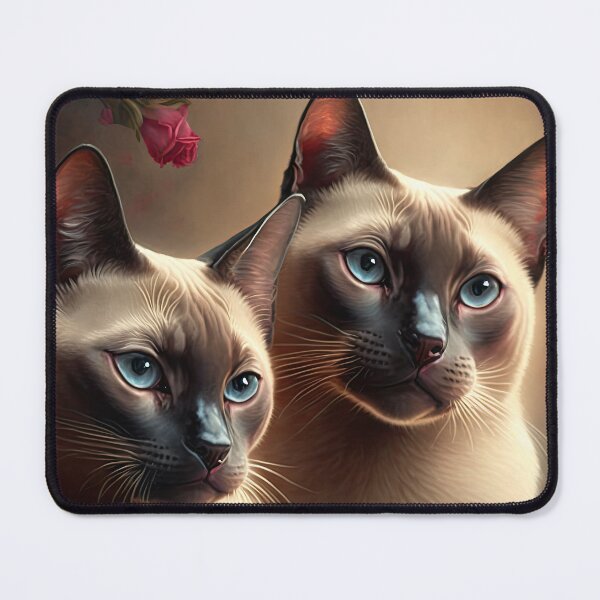 Item preview, Valentines Siamese Love Cats and Flowers 1 designed and sold by idreamaboutcats.