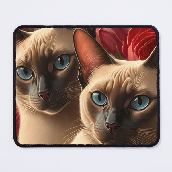 Item preview, Valentines Siamese Love Cats and Flowers 3 designed and sold by idreamaboutcats.