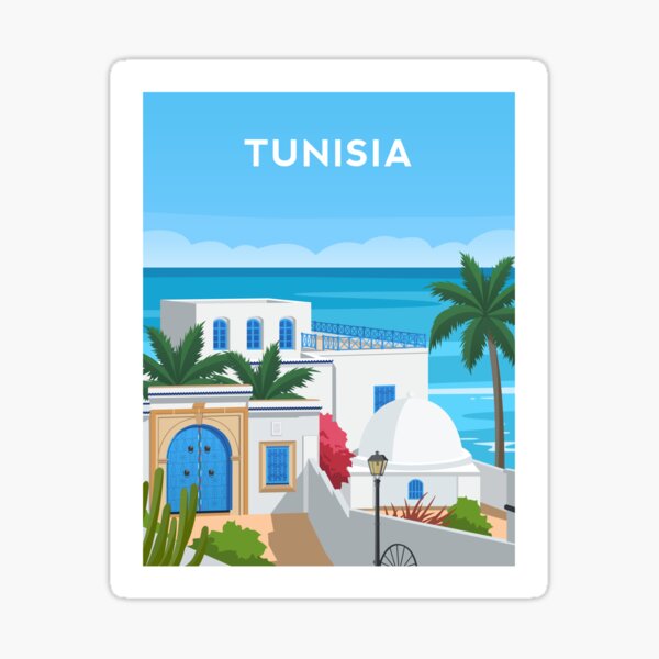 TUNISIE Tunisienne Drapeau TUNISIE 5cm Autocollants - Stickers x4