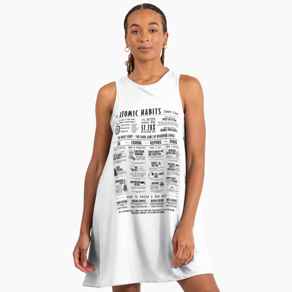 Visual Book Atomic Habits (James Clear)" A-Line Dress for Sale by TKsuited  | Redbubble
