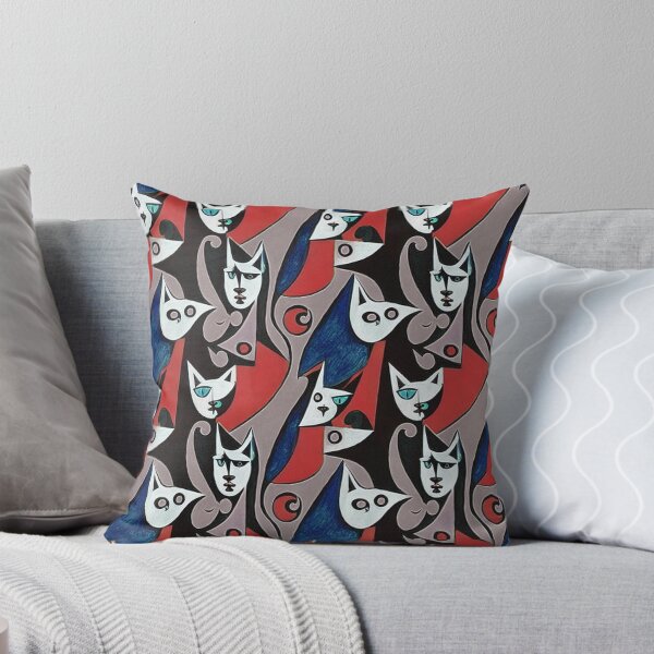 Item preview, White Cats - Modern Art Cat Faces - Cat designed and sold by FloralZoo.