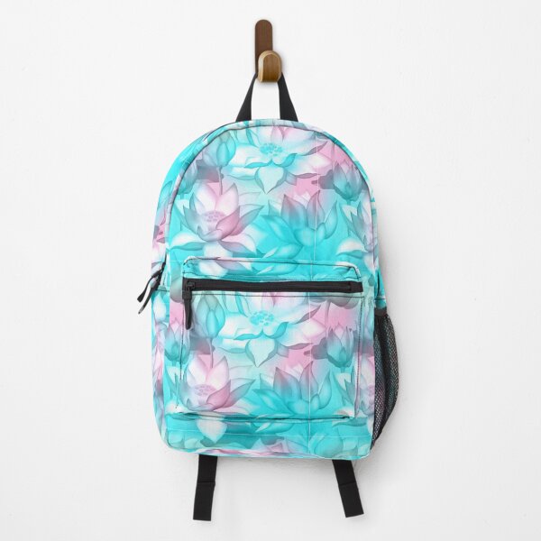 Item preview, Lotus buds and Sakura flowers seamless fabric print water lilly nelumbo aquatic plant botanical designed and sold by Mahe-Art.