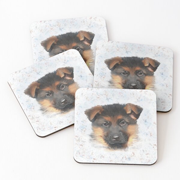 Item preview, Adorable German Shepherd Puppy Art designed and sold by TrendyArtPrints.