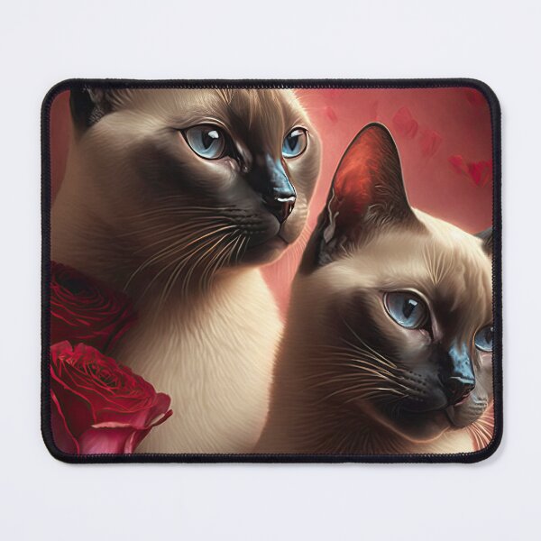 Item preview, Valentines Siamese Love Cats and Flowers 6 designed and sold by idreamaboutcats.