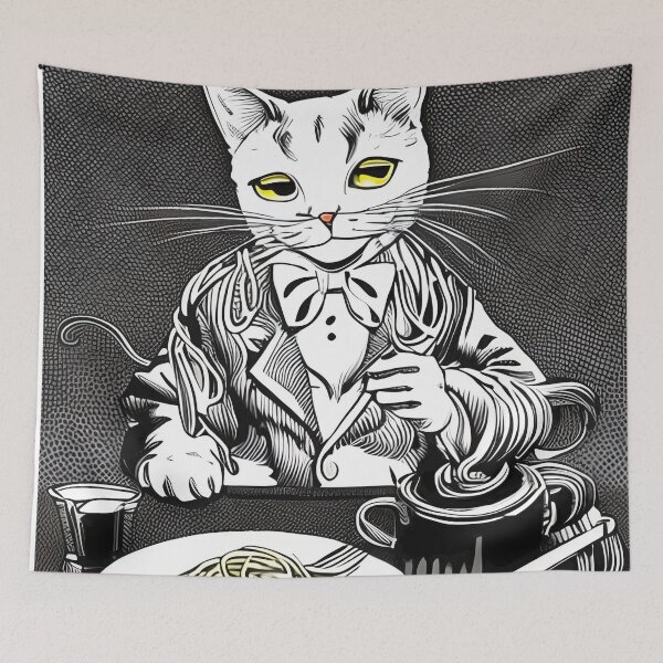 Item preview, Cat Eating Spaghetti designed and sold by roleshop.
