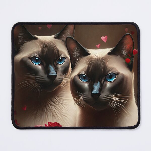 Item preview, Valentines Siamese Love Cats and Flowers 8 designed and sold by idreamaboutcats.