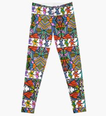 Grateful Dead Bears Trippy Pattern Vintage Colors Leggings