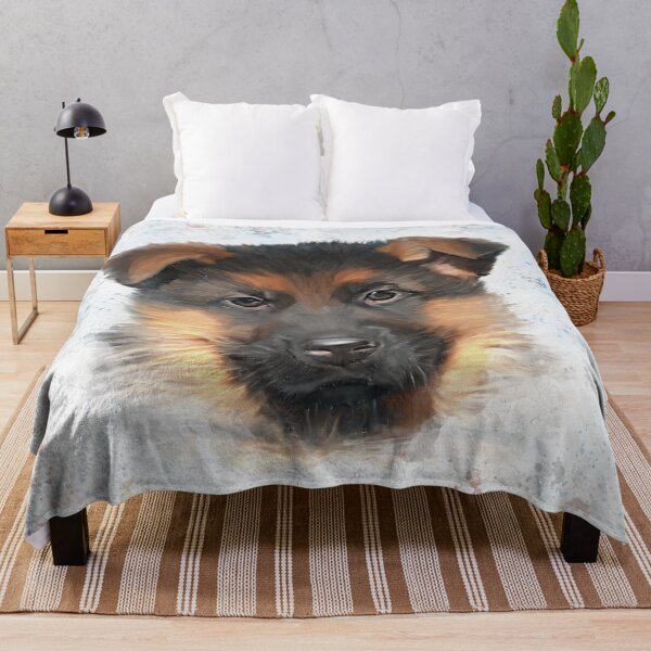 Item preview, Adorable German Shepherd Puppy Art designed and sold by TrendyArtPrints.