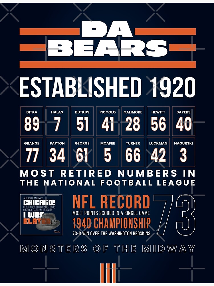 Bears Retired Numbers Artwork' Poster for Sale by BearCreative