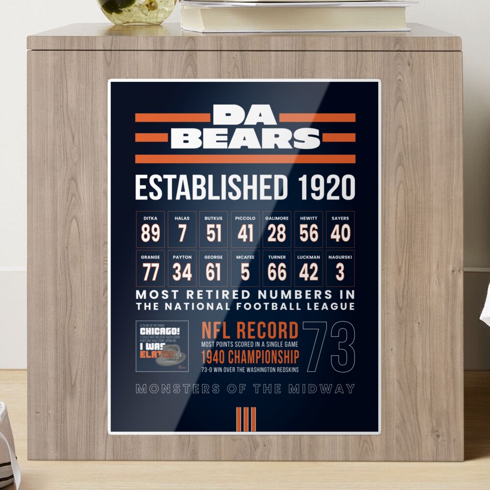 Bears Retired Numbers Artwork Sticker for Sale by BearCreative