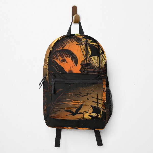 Item preview, Pirate ship in sunset designed and sold by Paintandgo.