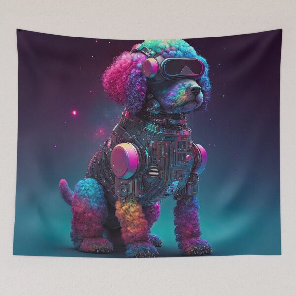 Item preview, Poodle space robot cyberpunk designed and sold by Ruletattoo.