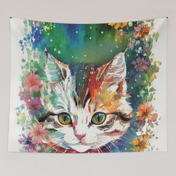 Item preview, Flower-Power Cat designed and sold by asandtrout.