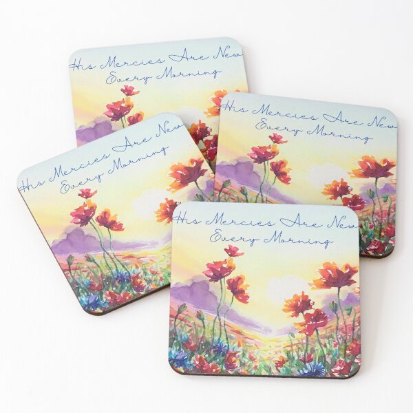 Item preview, Poppy Field 'His Mercies are New every Morning' Bible verse designed and sold by SuzanneField79.