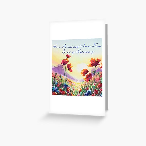 Item preview, Poppy Field 'His Mercies are New every Morning' Bible verse designed and sold by SuzanneField79.