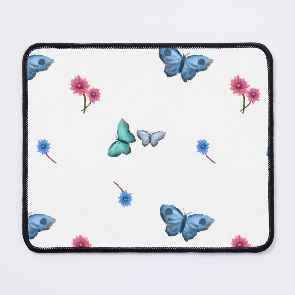 Item preview, Blue Butterfly and Spring Flowers | Pattern designed and sold by dcspaceuk.