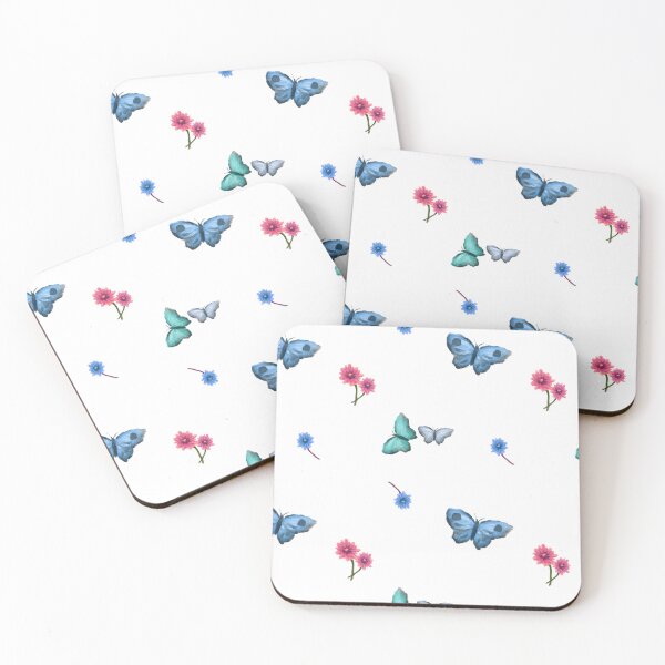 Item preview, Blue Butterfly and Spring Flowers | Pattern designed and sold by dcspaceuk.