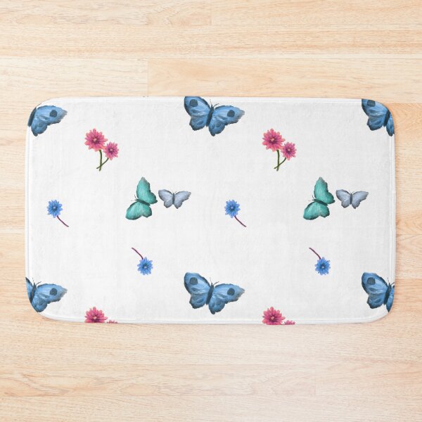 Item preview, Blue Butterfly and Spring Flowers | Pattern designed and sold by dcspaceuk.