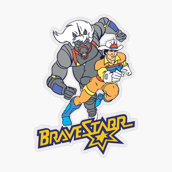 Marshall Bravestarr protects settlers on the planet New Texas Sticker by  Mauswohn