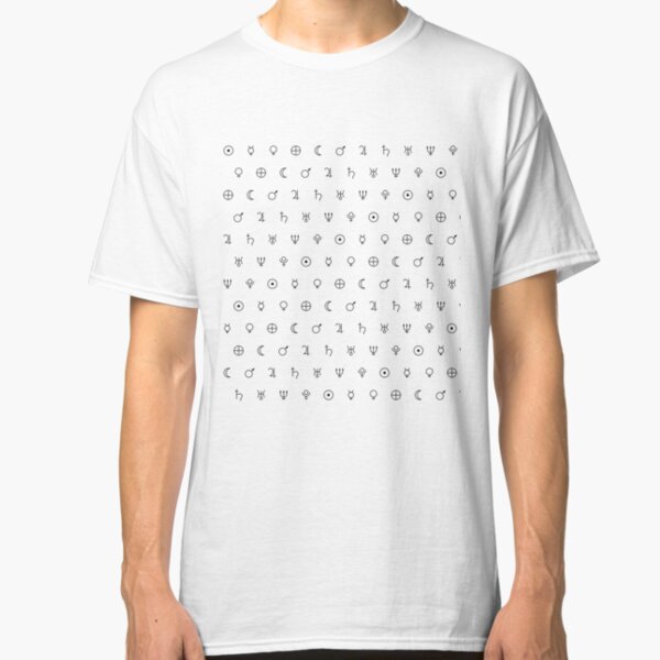 Planets Symbols pattern T-shirt classique